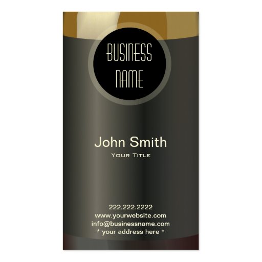 Wine Bottle Label Business Card (front side)
