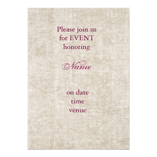 Wine bottle with grapes invitation