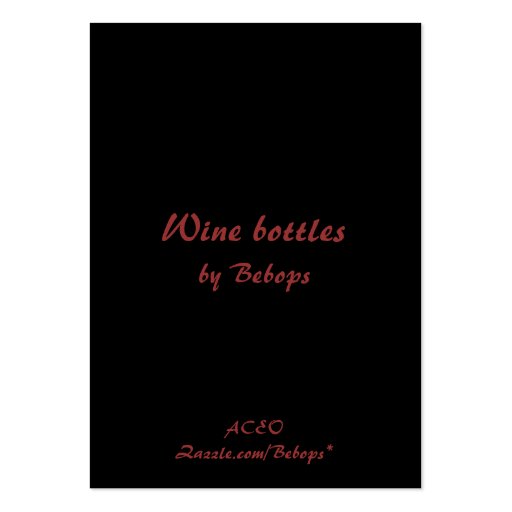 Wine Bottles ATC Business Card Template (back side)