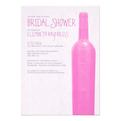 Wine Bottles Bridal Shower Invitations (front side)