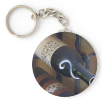 Wine Bottles In A Rack Keychains