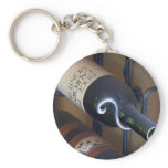 Wine Bottles In A Rack Keychains