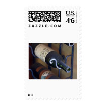 Wine Bottles In A Rack postage