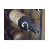 Wine Bottles In A Rack postcards