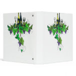 Wine bottles on grapes and leaves binders