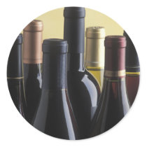 wine bottles round sticker