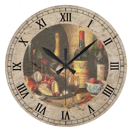 wine bottles wall clock Zazzle