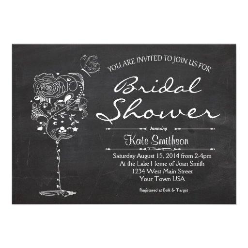 Wine Bridal Shower Invitation (front side)