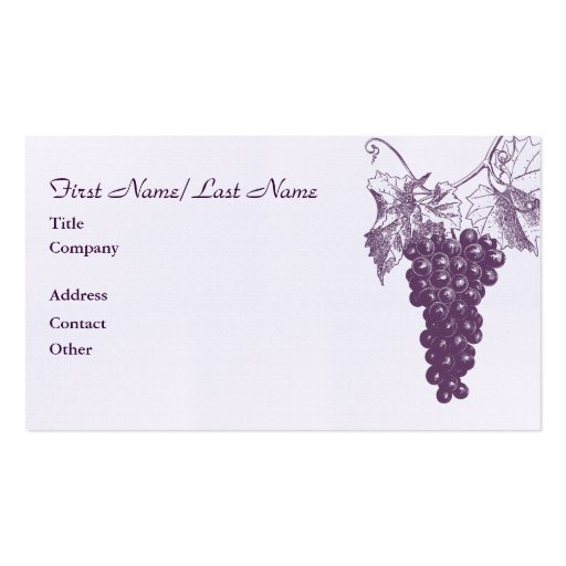 Wine Business Card (front side)
