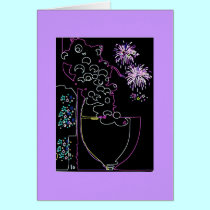 Wine Celebration in Neon-Card cards