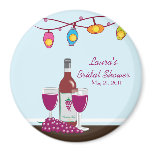 Wine &amp; Cheese Bridal Shower Custom Magnet Favor