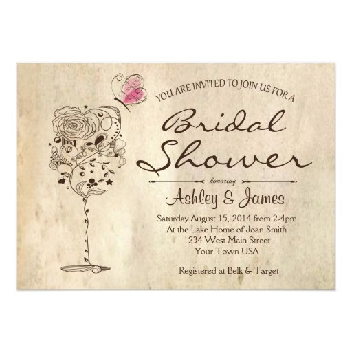 Wine & Cheese Bridal Shower Invitation