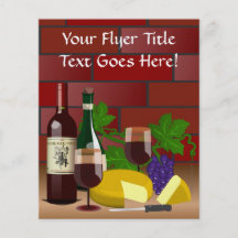 Wine Cheese Table Scene Flyer Design