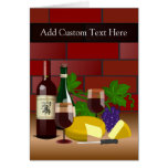 Wine Cheese Table Scene Greeting Card