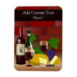 Wine Cheese Table Scene magnets