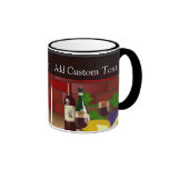 Wine Cheese Table Scene mugs