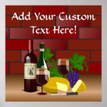 Wine Cheese Table Scene posters