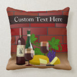 Wine Cheese Table Scene pillows