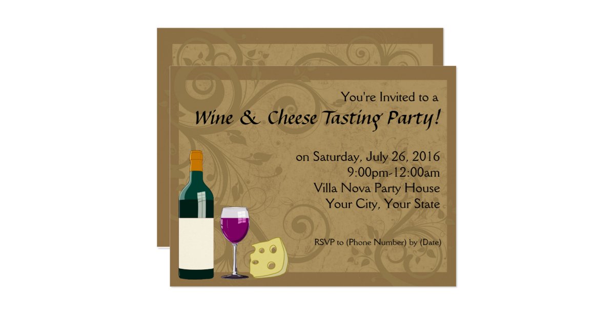 Wine And Cheese Tasting Party Invitations Zazzle