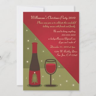Wine Christmas Party Invitation invitation