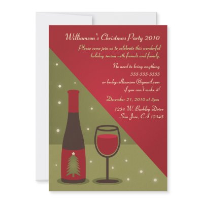 Wine Christmas Party Invitation (10-pack)