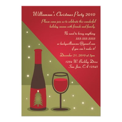 Wine Christmas Party Invitation (10-pack)