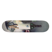 "Wine & Cigars" Still Life Watercolor Skate Decks