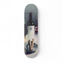 "Wine & Cigars" Still Life Watercolor skateboards by PaulJacksonart "Wine & Cigars" Still Life Watercolor skateboards