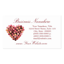 Wine Cork Heart Business Cards