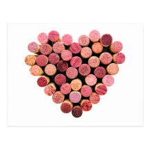 Wine Cork Heart Postcard