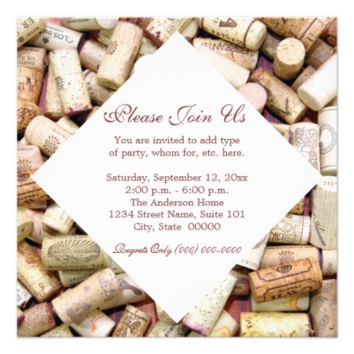 Wine Corks Invitations (front side)