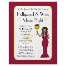 Wine Diva Custom Movie Night Event Flyer