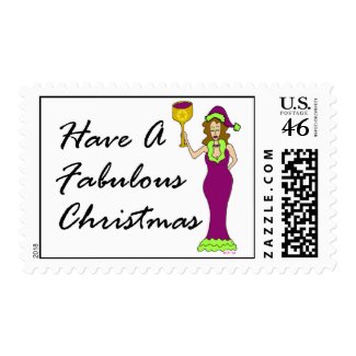 Wine Diva Fabulous Christmas stamp