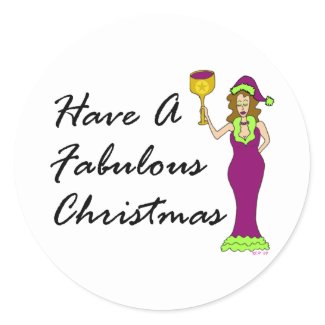 Wine Diva Fabulous Christmas sticker