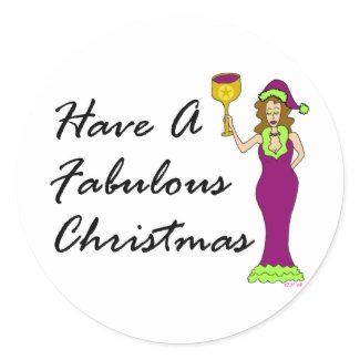 Wine Diva Fabulous Christmas sticker