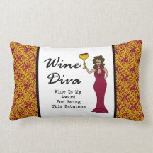 Wine Diva "Fabulous" Throw Pillow