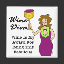 Wine Diva Magnet by Victoreeah Wine Diva Magnet