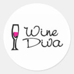 Wine Diva Round Sticker