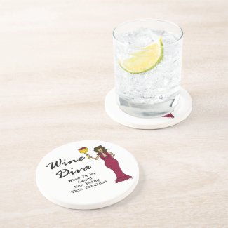 Wine Diva "Wine Is My Award For Being Fabulous" Drink Coaster