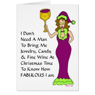 Wine Diva's "Just The Wine" Fabulous Christmas Greeting Card