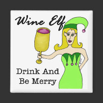 Wine Elf Fridge Magnet by Victoreeah Wine Elf Fridge Magnet