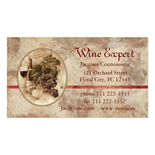 Wine Expert Business Card (front side)
