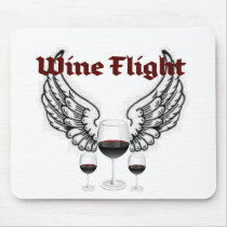 WINE FLIGHT WINGS AND RED WINES PRINT MOUSEPADS