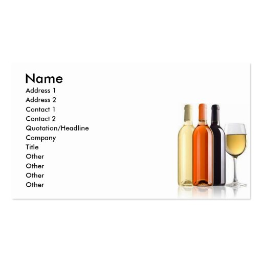 WINE FOR ANY REASON BUS/PERSONAL CARD BUSINESS CARD TEMPLATE
