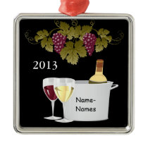 WINE GIFT LOVERS WEDDING FAVORS 2013 ORNAMENT