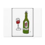 WINE GLASS AND BOTTLE SKETCH by jill Postcard