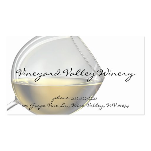 Wine Glass Business Cards (front side)