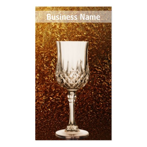 Wine Glass Golden Business Business Card Templates (front side)