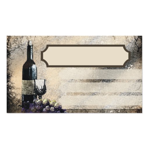 wine glass grapes catering business card (front side)