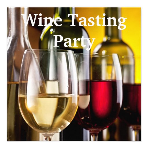 Wine Glasses Bottles Wine Tasting Party Personalized Invites